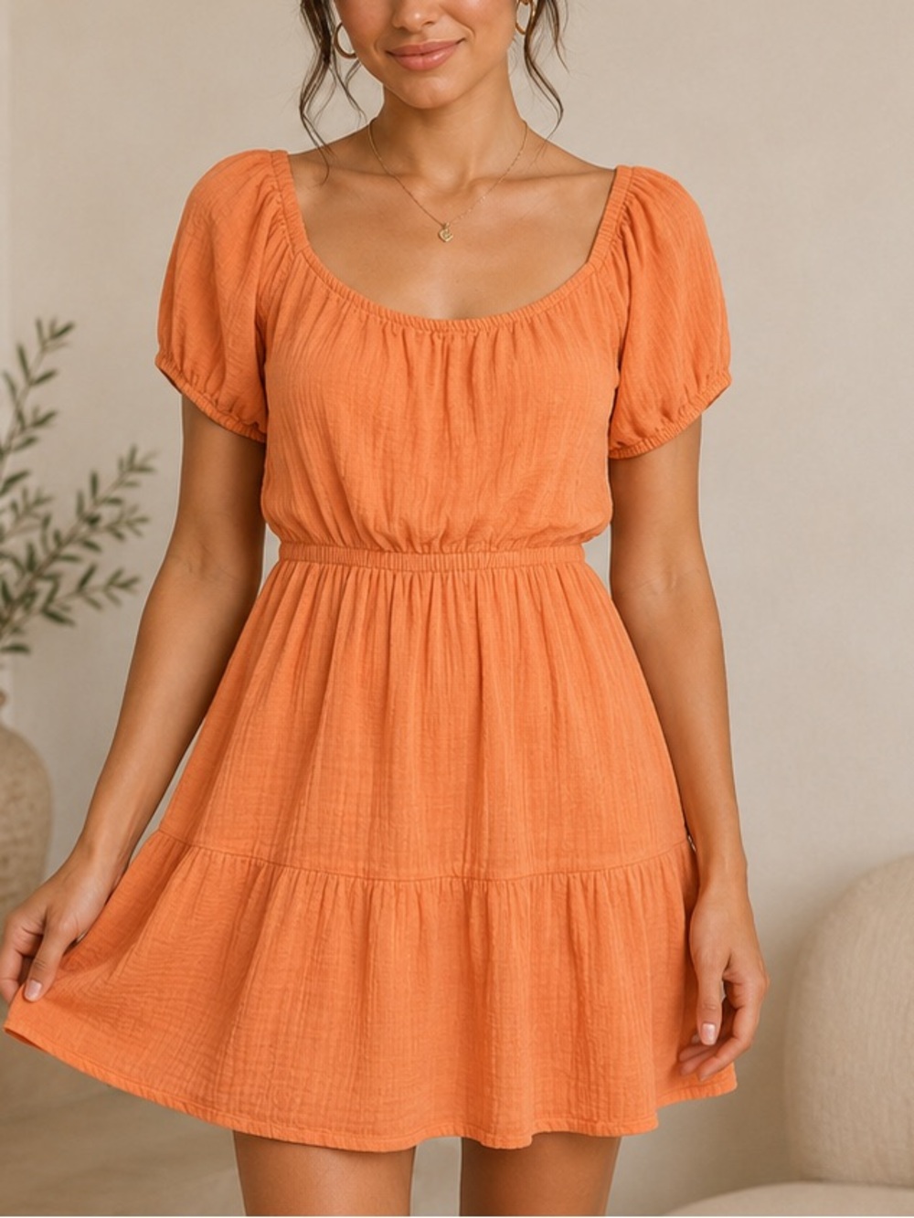 Japna 100% Cotton Short Sleeve Dress